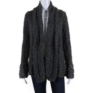 Calypso Saint Barth Womens Knit Cardigan Sweater Gray Wool Size Small